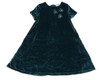 Smaragdové sametové šaty s hvězdičkami Topolino