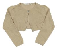 Světlebéžovo-zlaté melírované propínací svetrové bolérko H&M