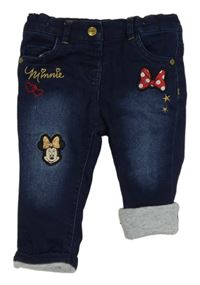 Tmavomodré teplákové podšité rifle s Minnie C&A