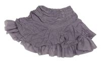 Fialovošedá menšestrová sukňa s gombíkmi a tylovým volánikom Next