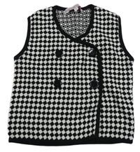 Čierno-biela károvaná pletená prepínaci vesta Popsy Kids