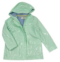 Mátový lesklý nepromokavý jarní kabát s kapucí LA REDOUTE