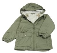 Khaki plátenná jarná bunda s odopínacíá kapucňou H&M