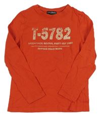 Červené tričko s číslom a nápismi Charles Vögele