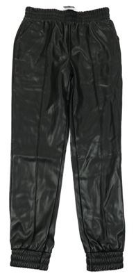 Nové - čierne cuff koženkové nohavice PRIMARK