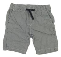 Tmavomodro-bílé pruhované plátěné kraťasy H&M