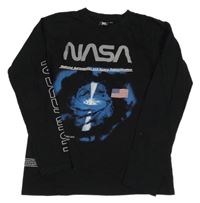 Čierne tričko s potiskem - NASA