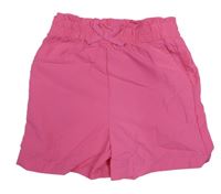 Tmavorůžové paper bag šusťákové kraťasy s mašlí Nutmeg