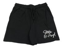 Čierne teplákové kraťasy s nápisy - Stitch&Angel Disney