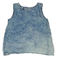 Modrý plísňový riflový halenkový top ZEEMAN