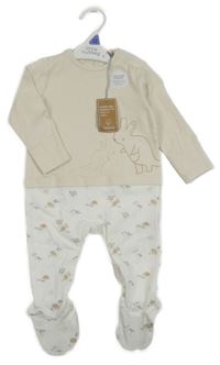 Nové - smetanovo-bílý overal s klokánky little nutmeg
