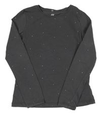 Tmavošedé puntíkaté triko H&M