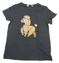 Tmavosivé tričko s pudlom H&M