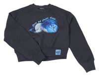 Čiernošedá crop mikina s potiskem - Smutek - V hlavě PRIMARK