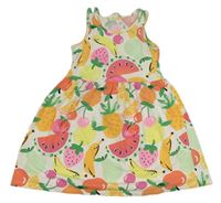 Bielo-farebné bavlnené šaty s ovociem H&M