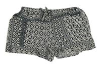 Bielo-čierne vzorované ľahké kraťasy Matalan