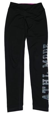 Černé sportovní legíny s nápisem H&M