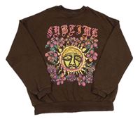 Hnedá mikina so sluncem a kvetmi H&M