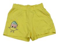 Žlté bavlnené kraťasy s nanukem H&M