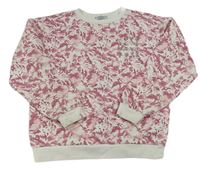 Bielo-staroružová batikovaná mikina s nápismi zn. Primark