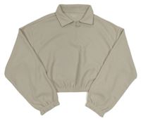 Sivá rebrovaná crop polo mikina Primark