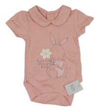 Nové - Ružové body s králikom a golierikom zn. George