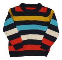 Tmavomodro-farebný pruhovaný sveter