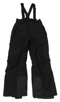 Černé šusťákové funkční oteplovačky s odepínacími trakami Crane