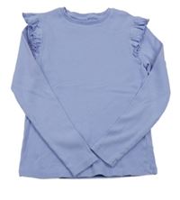 Levandulové žebrované triko s volánky George