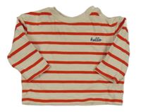 Béžovo-červená pruhovaná mikina s nápisom M&S