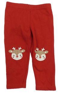 Červené zateplené legíny se soby C&A