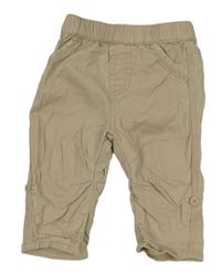 Béžové plátenné jogger roll-up nohavice George