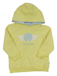 Žltá mikina s potlačou a kapucňou Mitch&Son