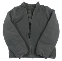 Antracitová fleecová zateplená oboustranná bunda Vertbaudet