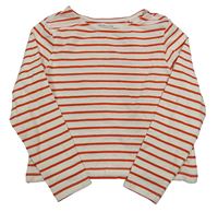 Bielo-červené pruhované tričko Tchibo