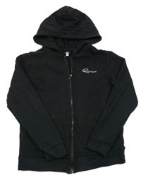 Čierna prepínaci mikina s výšivkou a kapucňou River Island