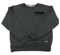 Antracitová mikina s vreckom Peacocks