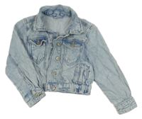 Svetlomodrá rifľová crop bunda Dunnes