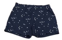 Tmavomodré kvetované bavlnené kraťasy Kids