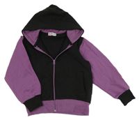 Čierno-fialová prepínaci mikina s kapucňou