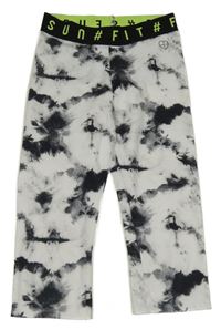 Bielo-čierne batikované športové capri legíny C&A