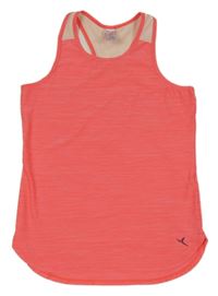 Neonově korálový melírovaný sportovní top