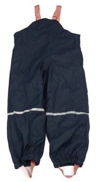 Tmavomodré nepromokavé zateplené laclové kalhoty Lupilu