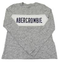 Šedé melírované triko s nápisem Abercrombie&Fitch