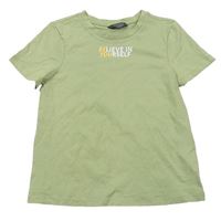 Svetlozelené tričko s nápisom Primark