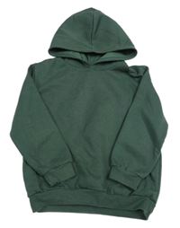 Tmavozelená mikina s kapucňou Shein