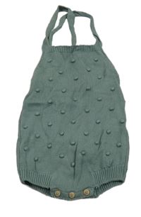 Zelené pletené laclové kraťasy s 3D puntíky Zara