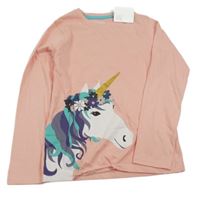 Nové - světlerůžové triko s jednorožcem Mountain Warehouse