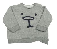 Sivá melírovaná mikina s ňufáčikom  Zara