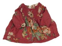 Malinové kvetované šaty